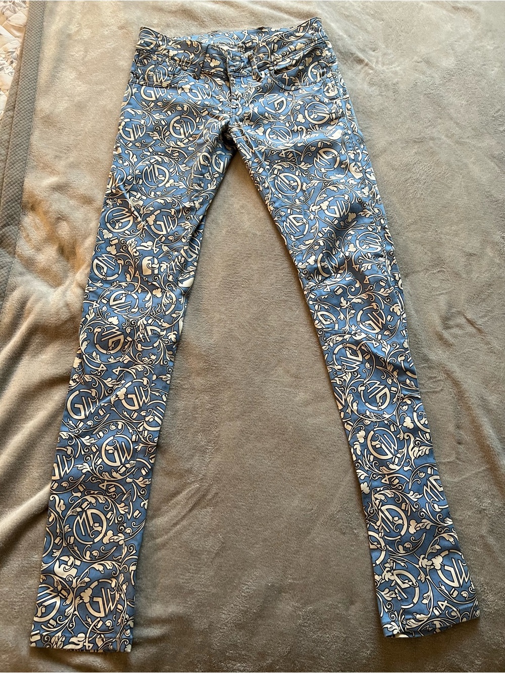 G-Star 3301 Skinny Paisley Jeans in Blue Waist 28